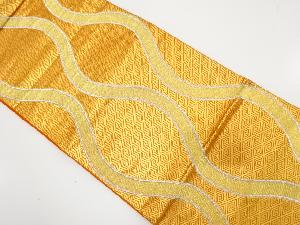 アンティーク　立涌に重ね菱模様織出し袋帯（着用可）